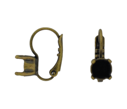 Earring Settings #7851 Antique Gold for Chaton SS29 Stones Lever Back (10 Pair) 